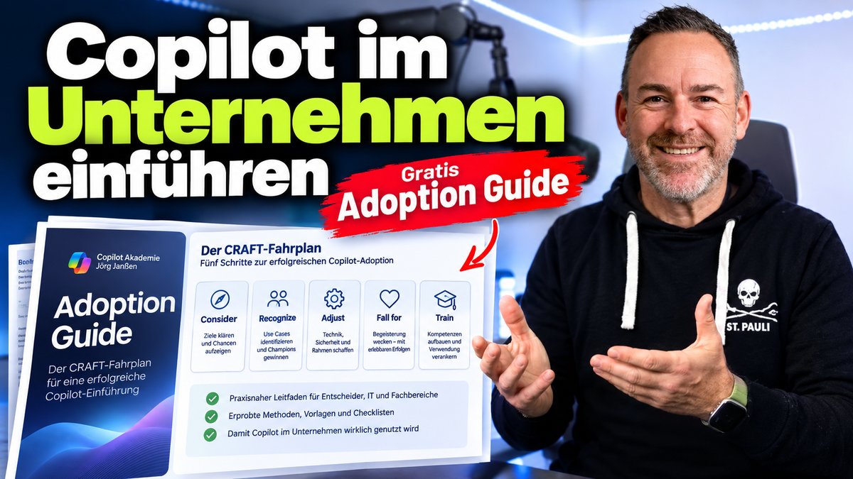Copilot im Unternehmen einführen – der CRAFT-Fahrplan für eine erfolgreiche Copilot-Adoption. Mit Jörg Janßen.
