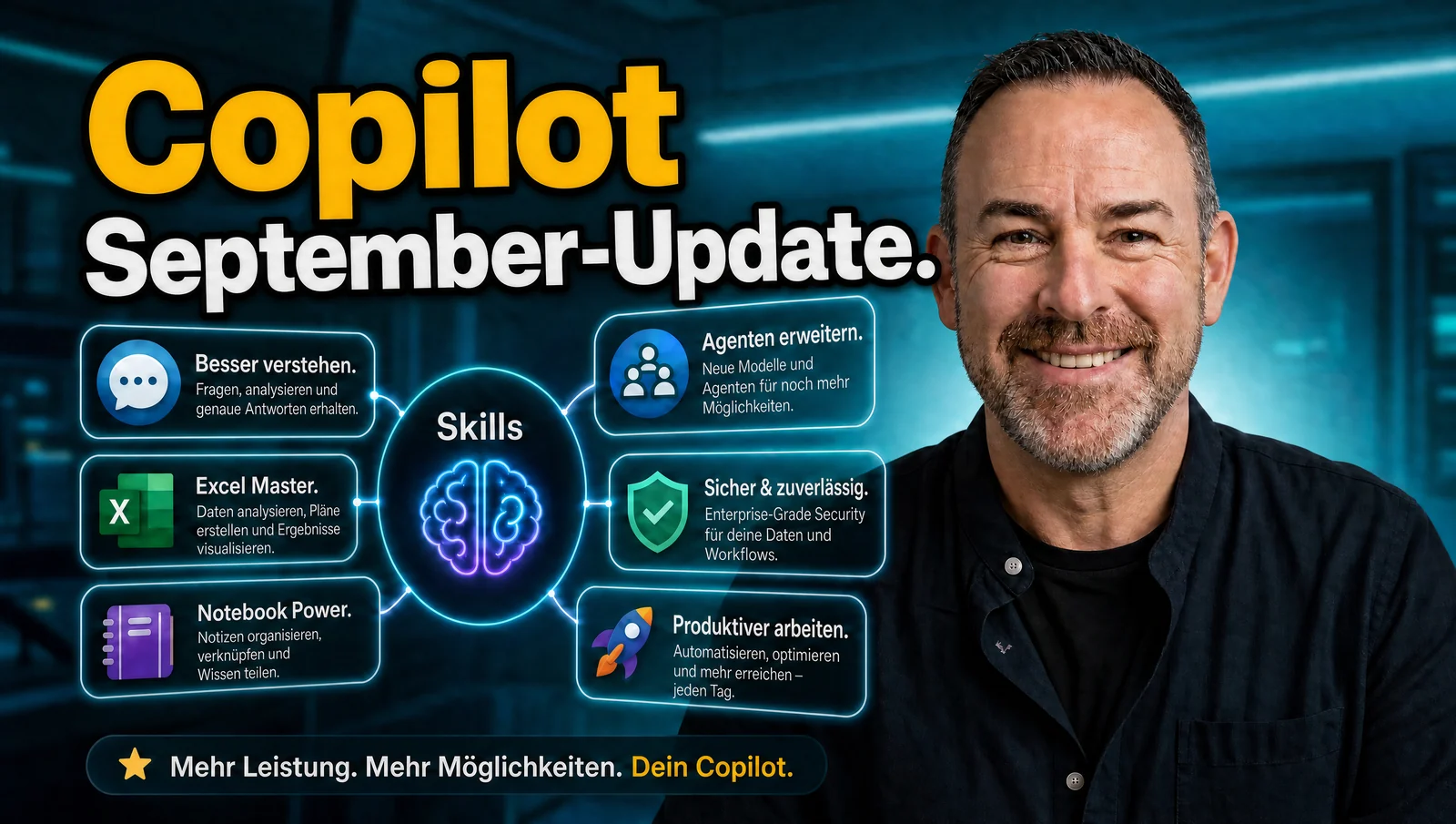 Copilot September-Update 2026 – Skills, Notebooks, Excel und Agenten im Überblick. Mit Jörg Janßen.