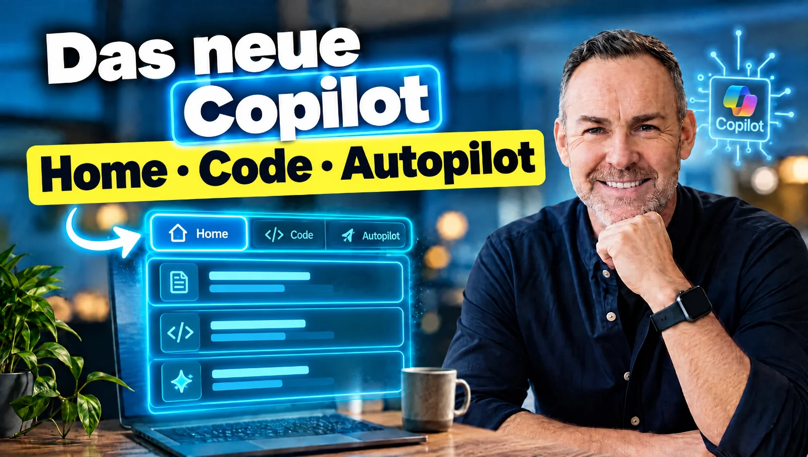 Das neue Microsoft Copilot mit den Bereichen Home, Code und Autopilot – eingeordnet von Jörg Janßen.